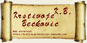 Krstivoje Bećković vizit kartica